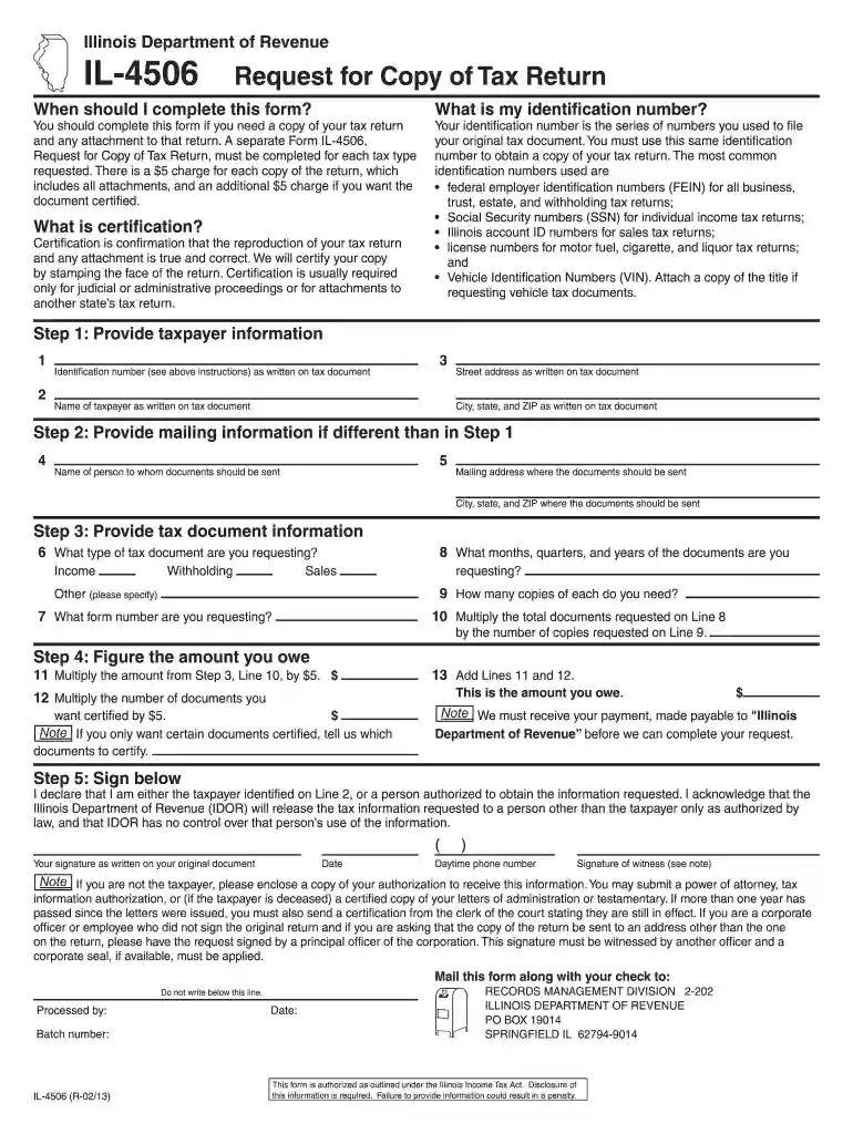 illinois request 2013 form Preview on Page 1