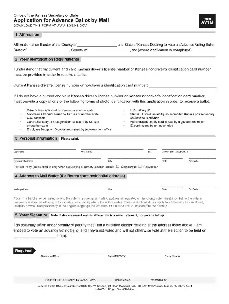 kansas ballot example Preview on Page 1