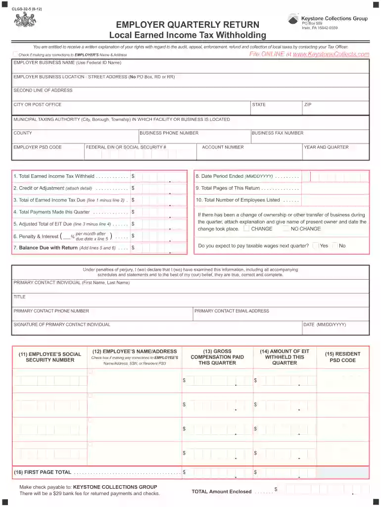 clgs 32 5 2012 form Preview on Page 1