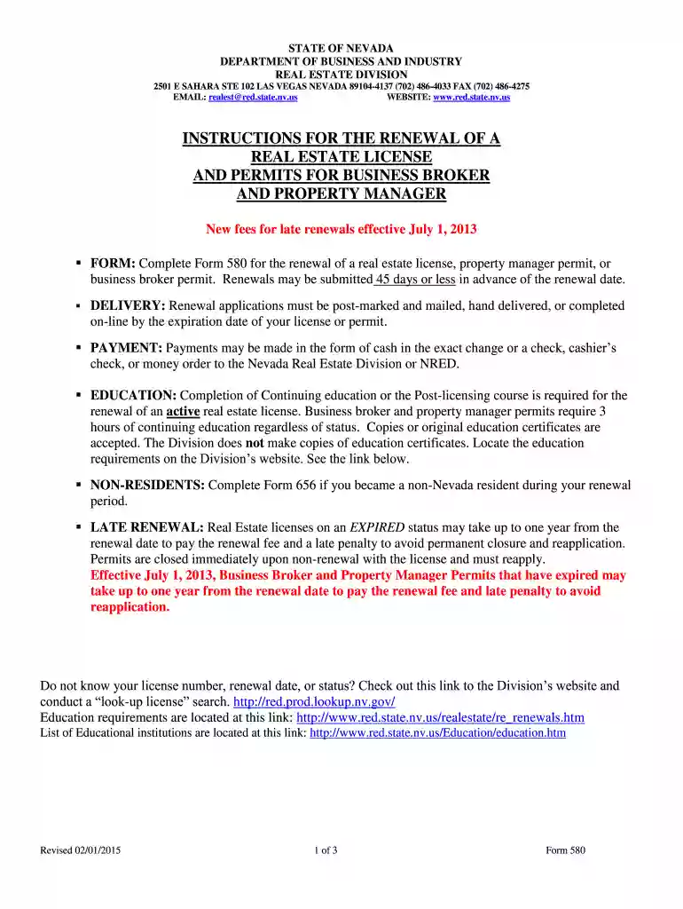 nevada renewal license Preview on Page 1