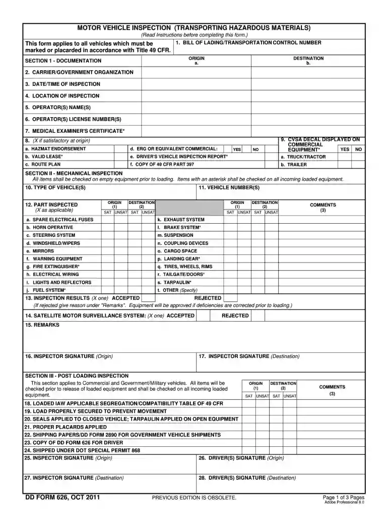 dd form 626 Preview on Page 1