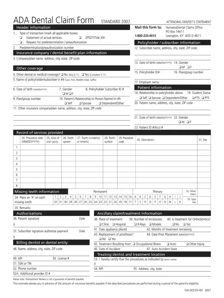 humana dental claims address Preview on Page 1