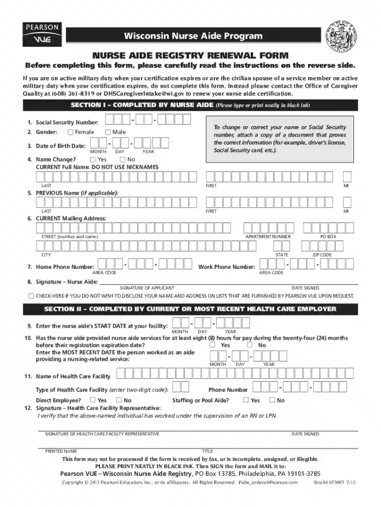 pearson vue cna license renewal wisconsin Preview on Page 1