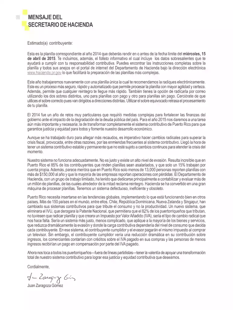 2014 puerto rico planilla Preview on Page 1