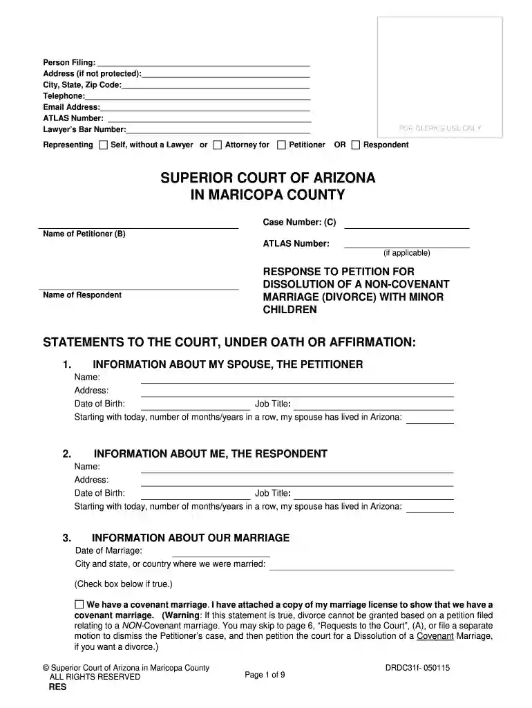 az dissolution non covenant Preview on Page 1