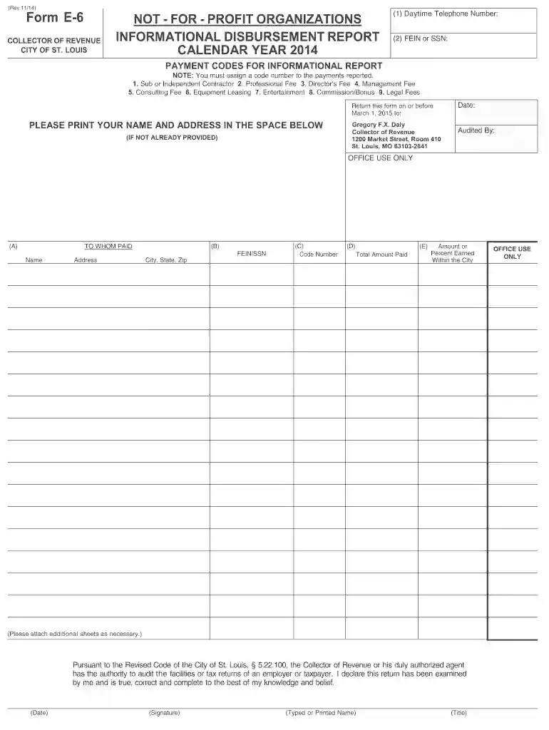missouri form e 2014 Preview on Page 1