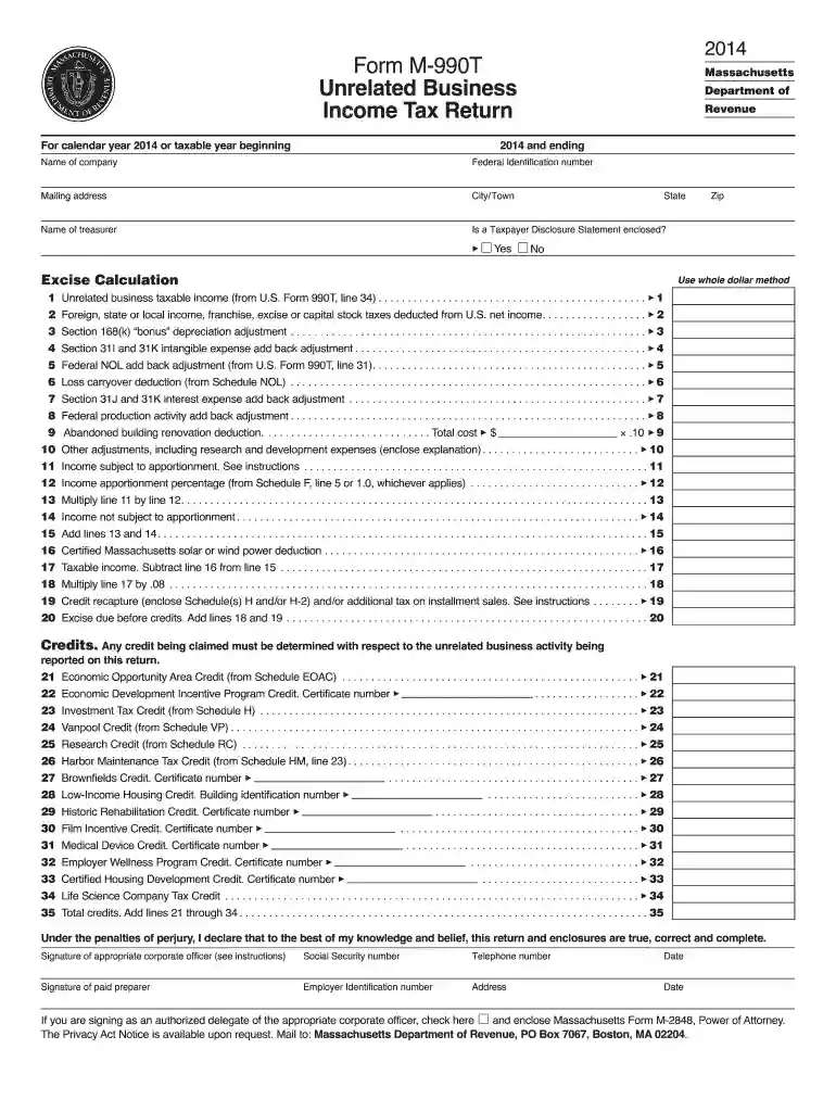 m990t 2014 form Preview on Page 1