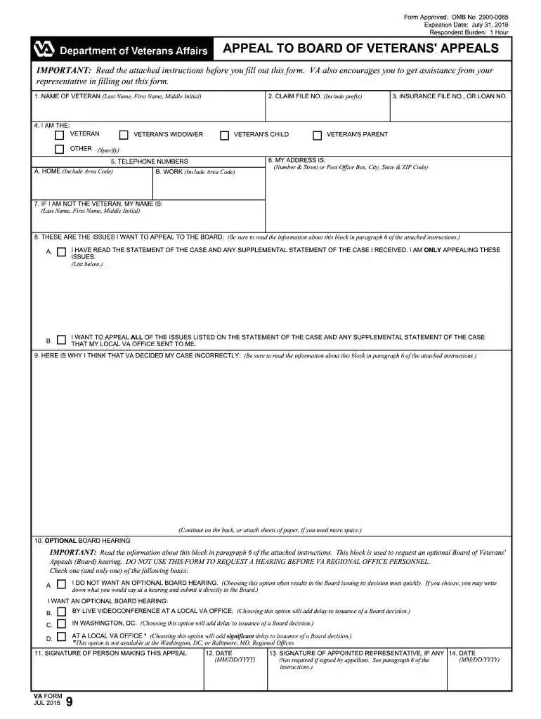 va form 20 0995 pdf Preview on Page 1