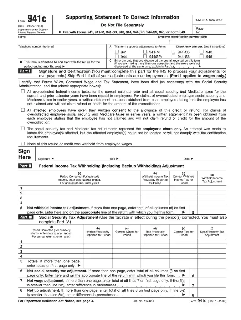 irs 941c Preview on Page 1