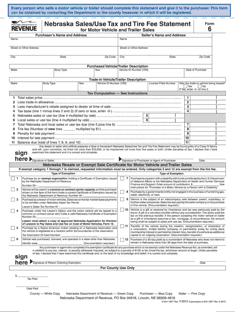 nebraska form 6 Preview on Page 1