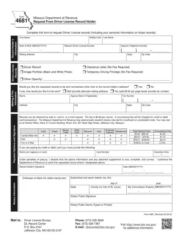 missouri form 4681 2015 Preview on Page 1