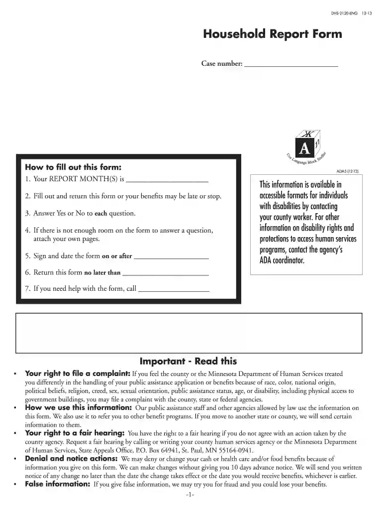 household report form Preview on Page 1