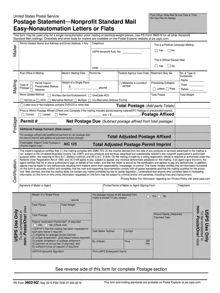 ps form 3602 nz Preview on Page 1