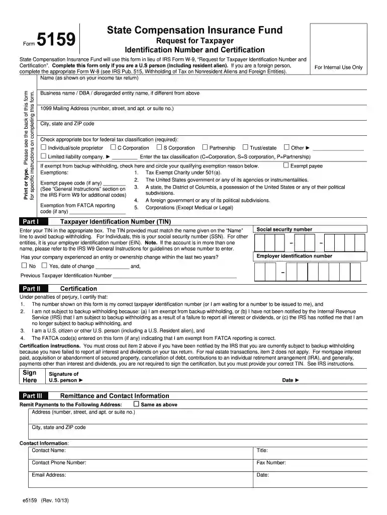 form 5159 2013 Preview on Page 1