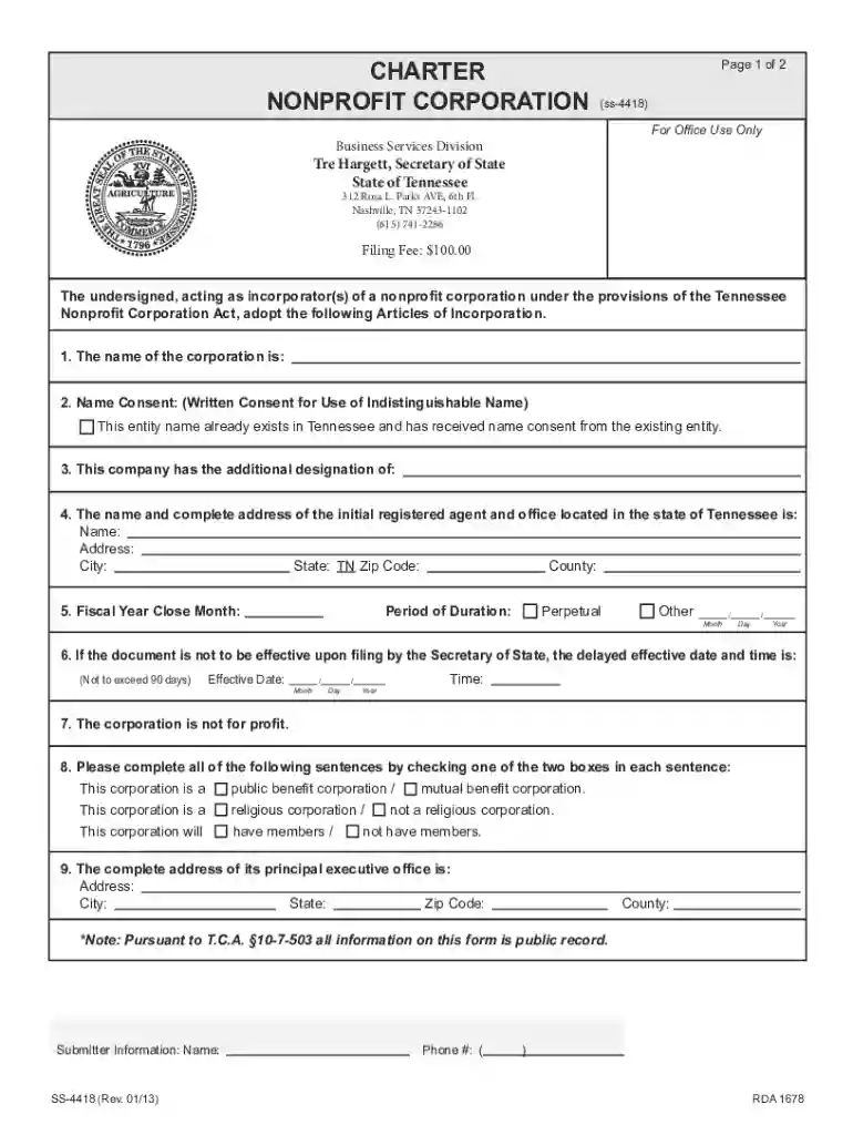 tennessee form ss Preview on Page 1