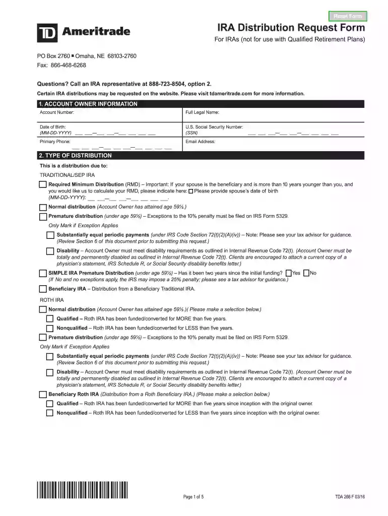 ira distribution forms Preview on Page 1