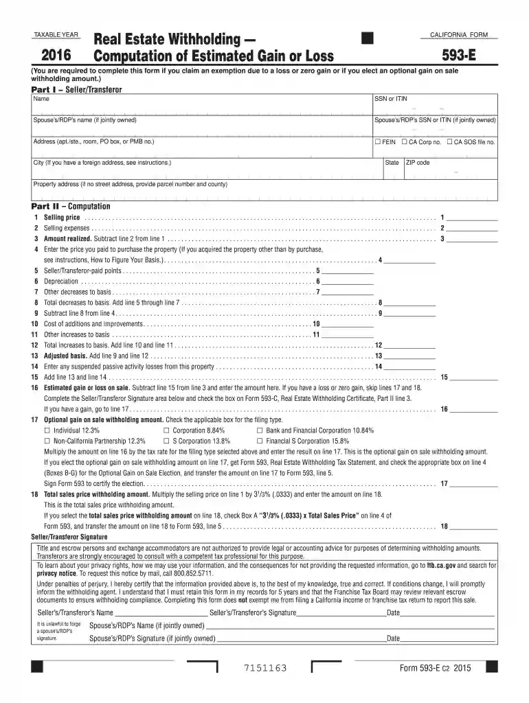 593 e 2016 form Preview on Page 1