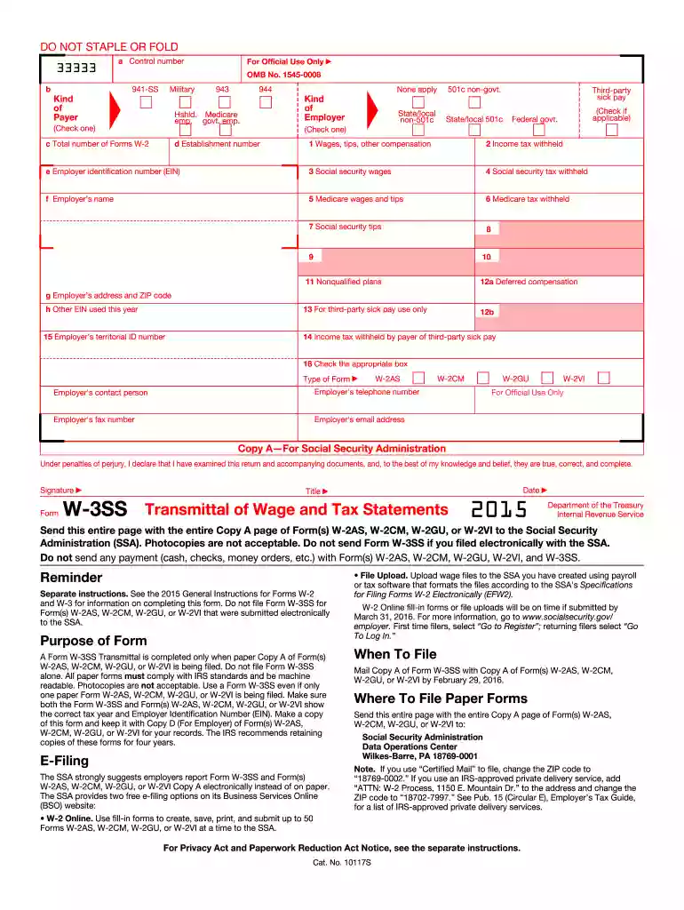 w 3 ss 2015 form Preview on Page 1