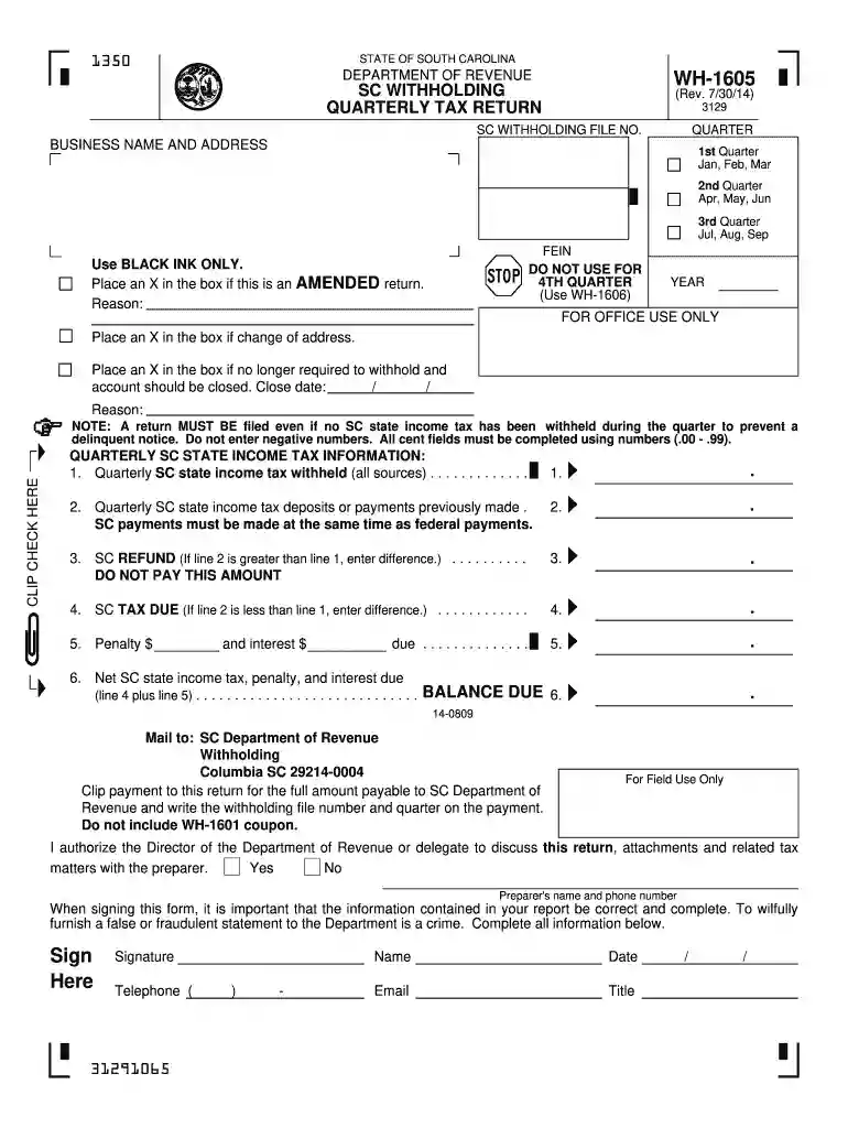 south carolina state withholding form 2014 Preview on Page 1
