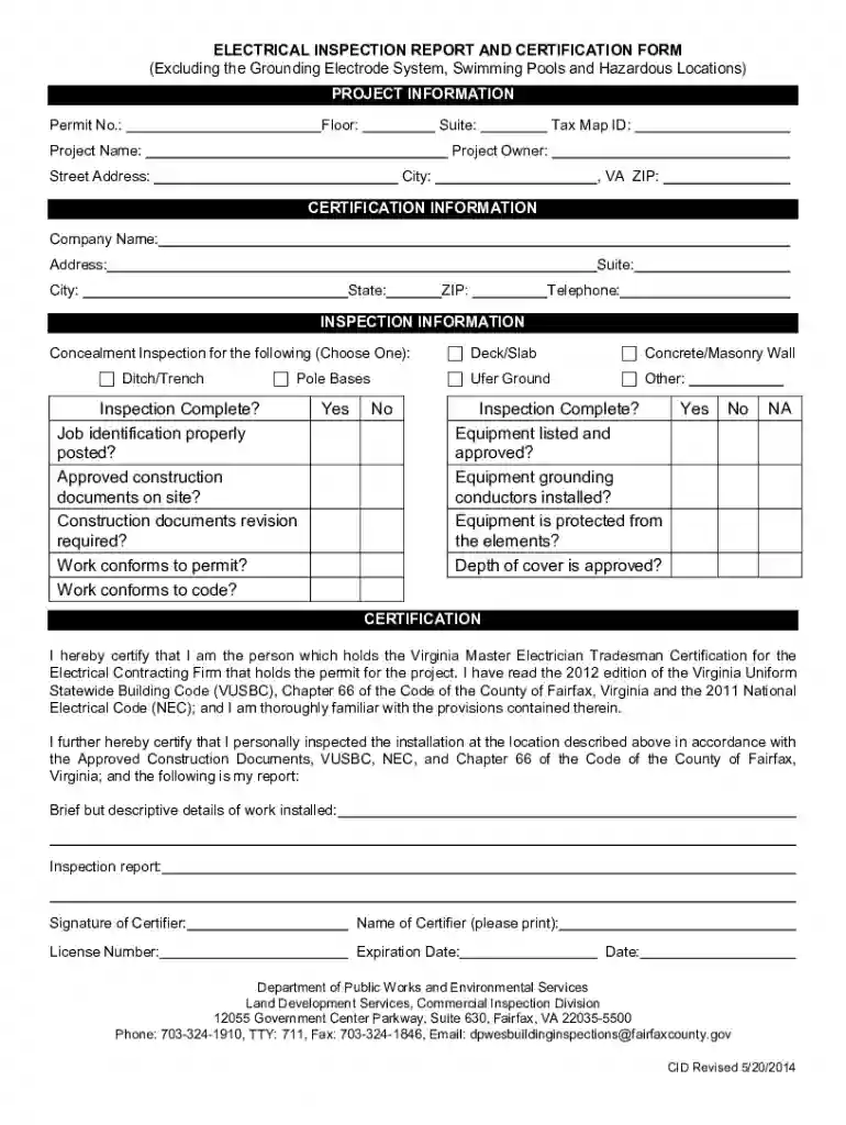 fairfax county electrical code Preview on Page 1