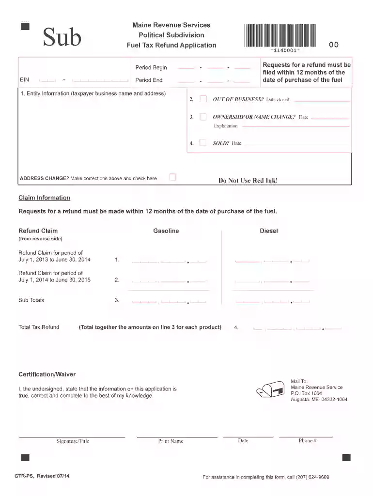 political subdivision form gtr ps 2013 2014 Preview on Page 1