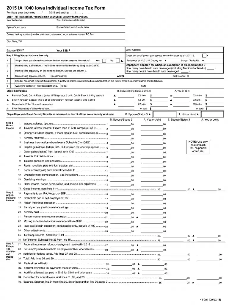 iowa state tax forms Preview on Page 1