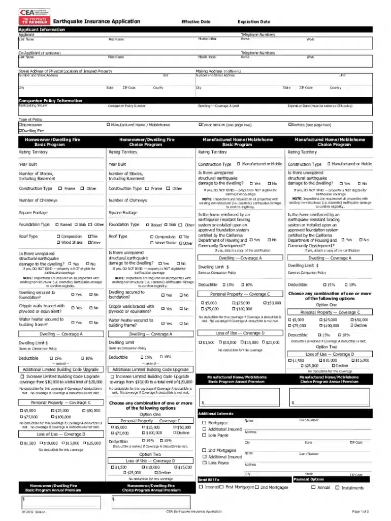 california earthquake application Preview on Page 1