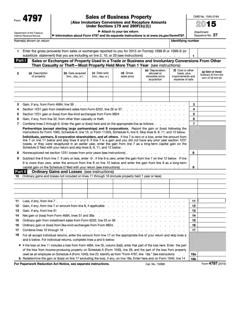 2015 form 4797 Preview on Page 1
