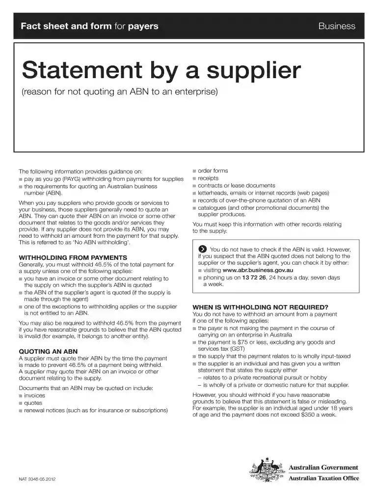 statement by supplier nat3345 2 200 forms Preview on Page 1