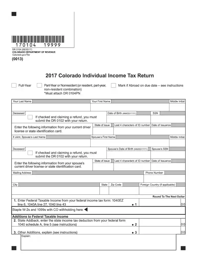 colorado state tax Preview on Page 1
