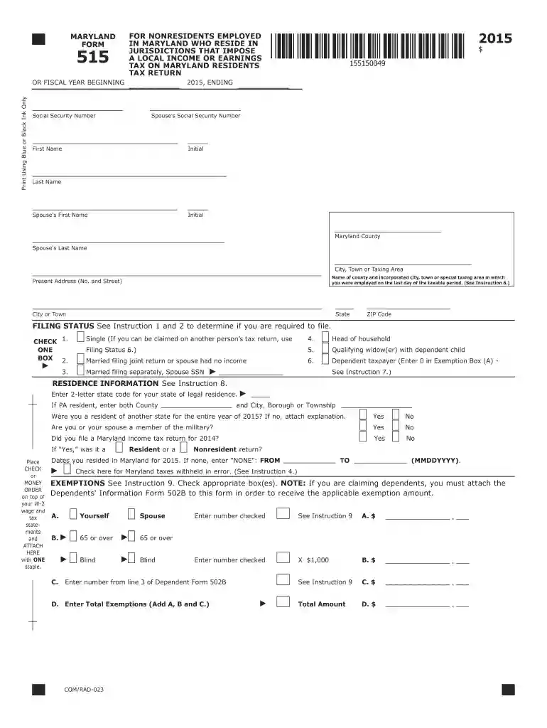 md form 515 2015 Preview on Page 1
