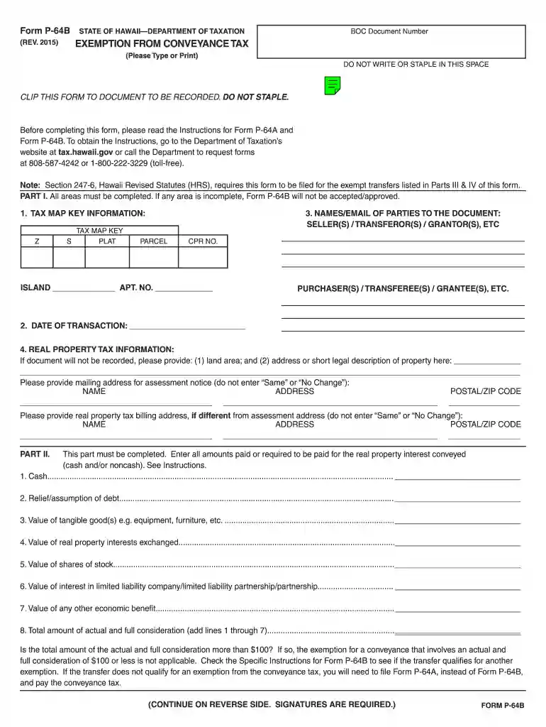 hawaii conveyance tax form Preview on Page 1