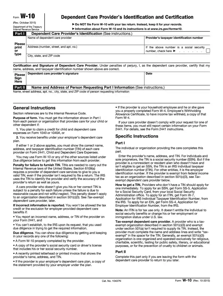 2015 w 10 form Preview on Page 1
