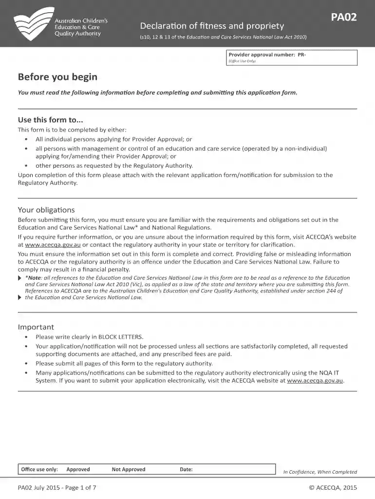 pa02 form Preview on Page 1