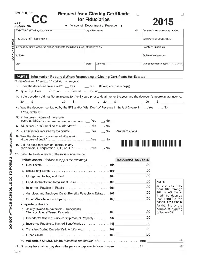 2015 wi certificate form Preview on Page 1