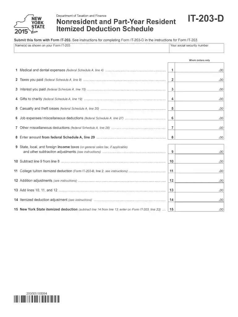 it 203d 2015 form Preview on Page 1