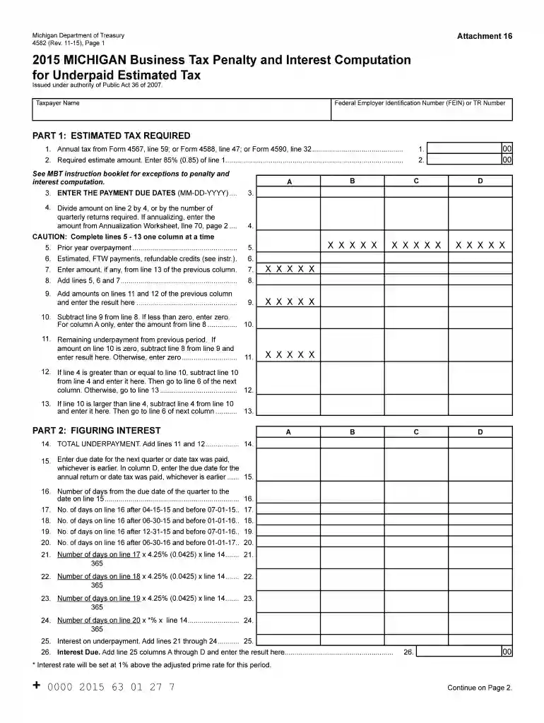 4582 form 2015 Preview on Page 1