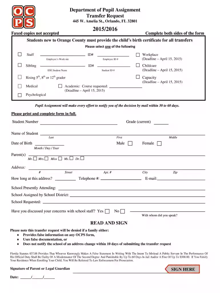 ocps transfer Preview on Page 1