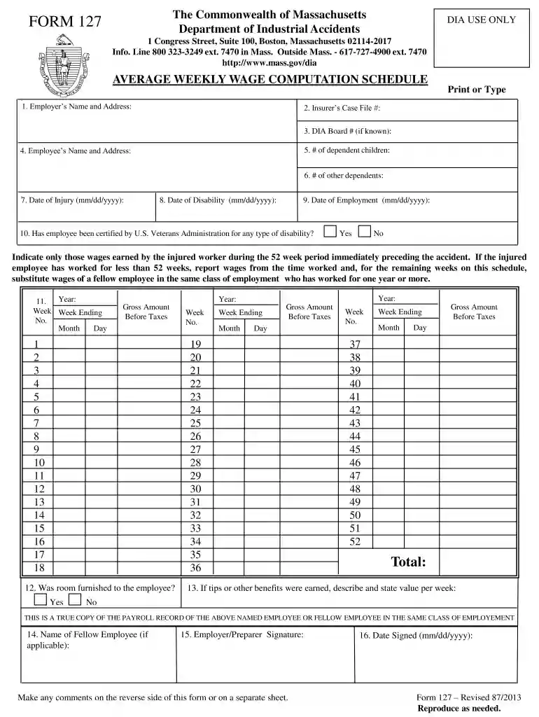 form 127 Preview on Page 1