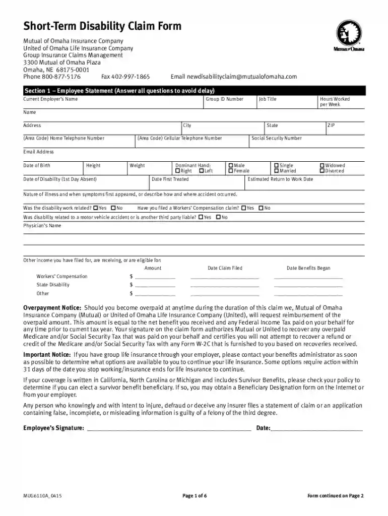 short term disability ny form Preview on Page 1