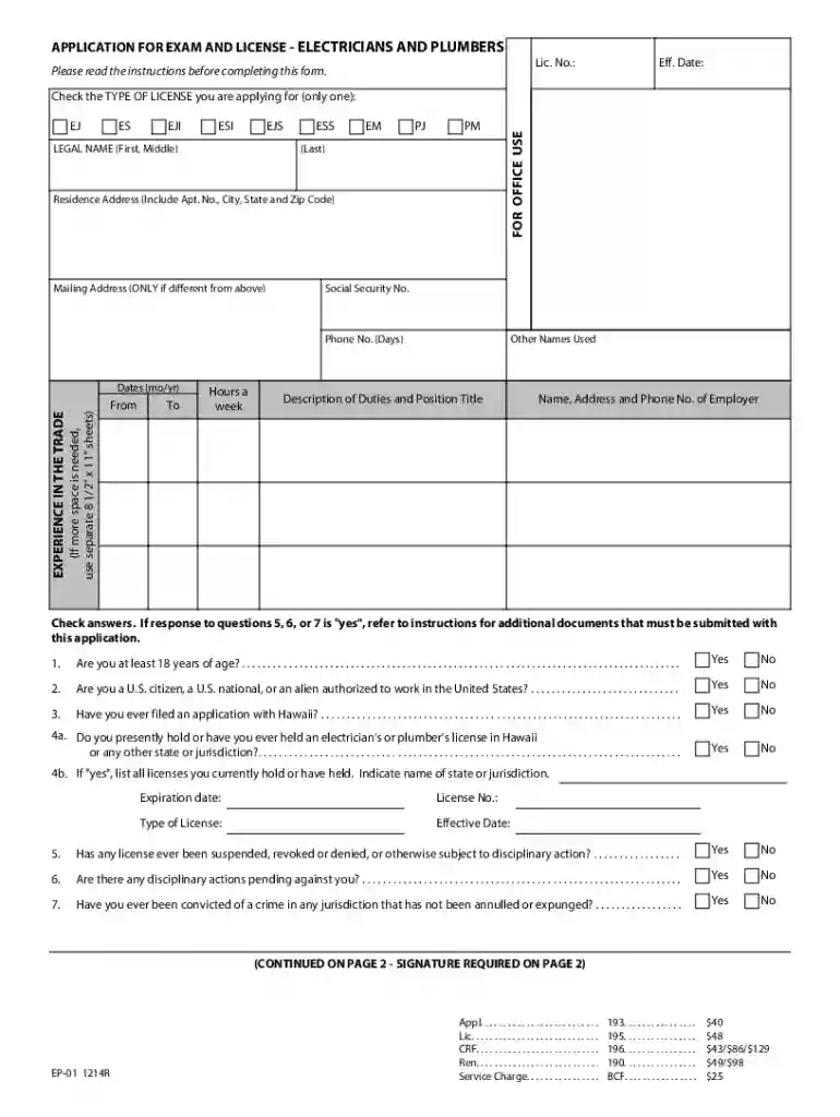 hawaii license electricians Preview on Page 1
