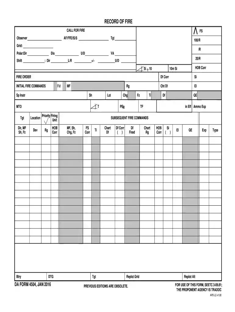 call for fire template Preview on Page 1