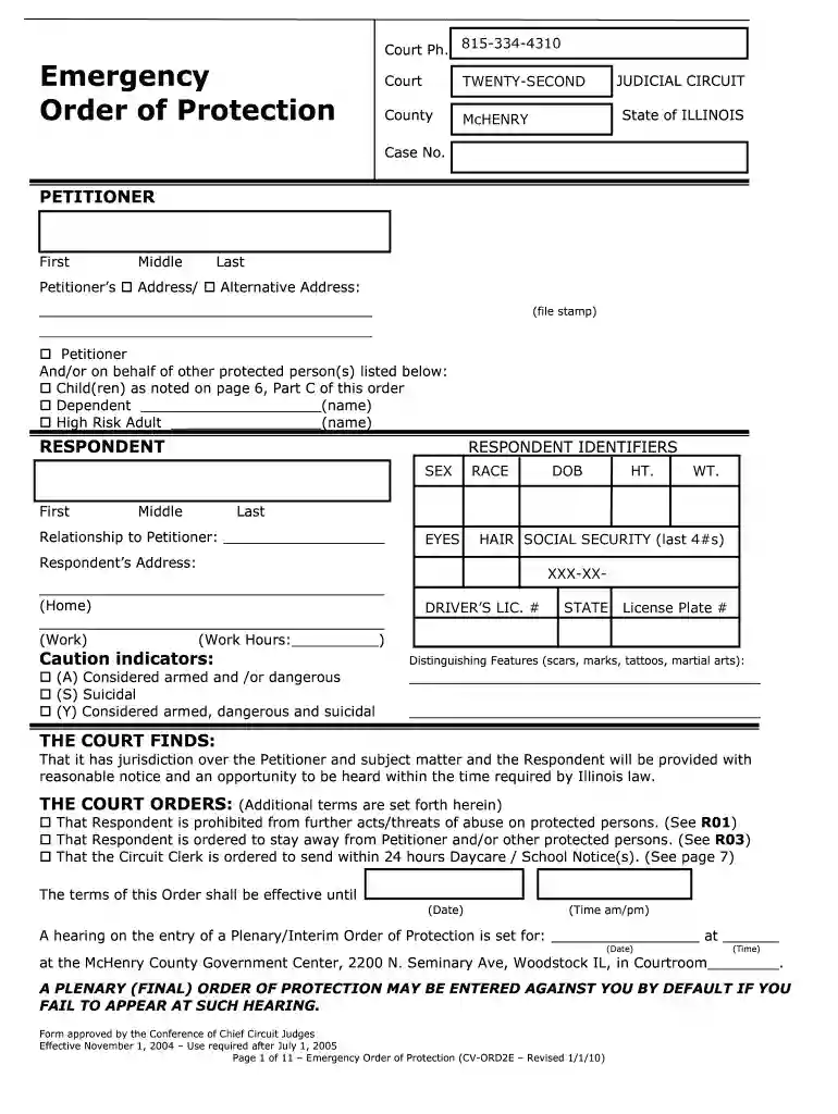 order of protection illinois Preview on Page 1