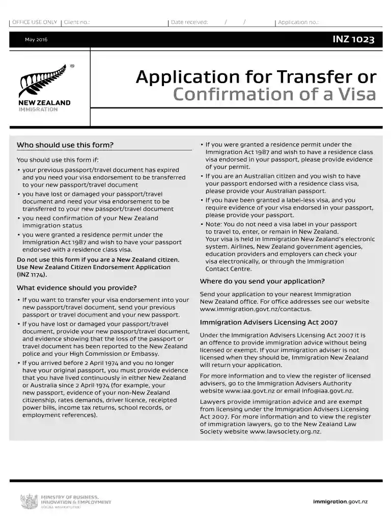 1023 form nz Preview on Page 1