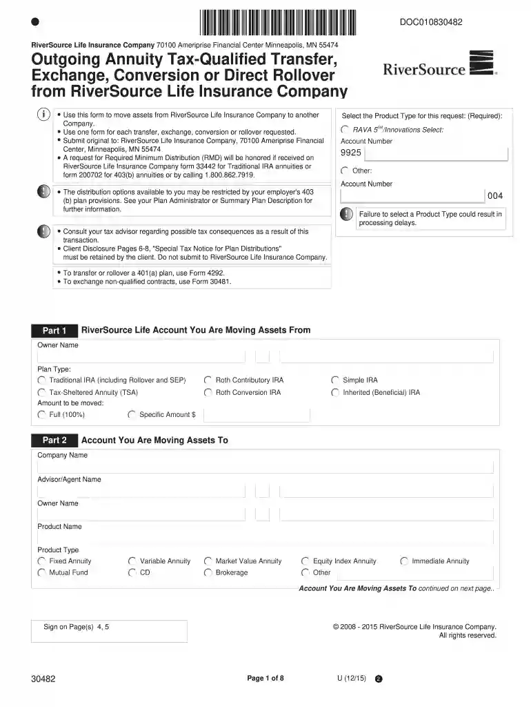 ameriprise form 30482 Preview on Page 1