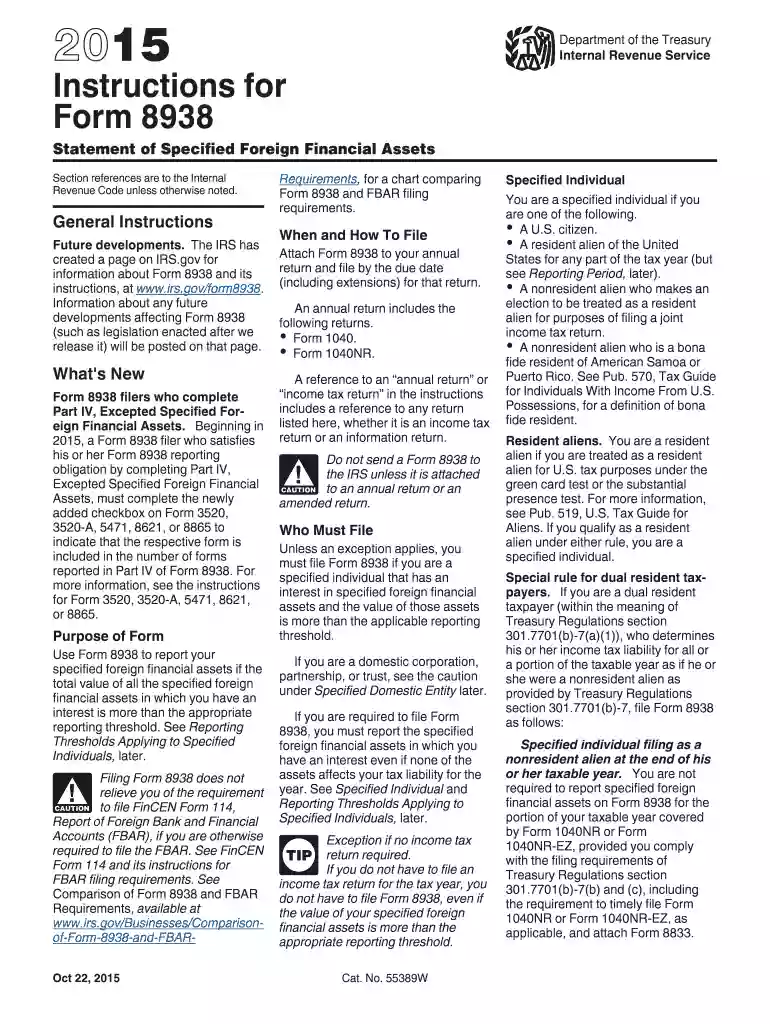 form 8938 instructions Preview on Page 1