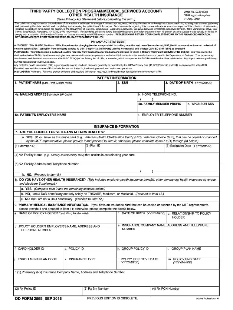 dd form 2569 Preview on Page 1