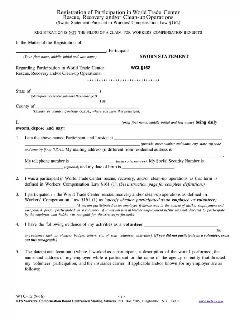 wtc form Preview on Page 1