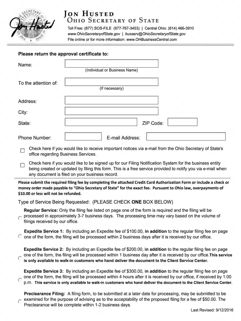 ohio form 561 Preview on Page 1