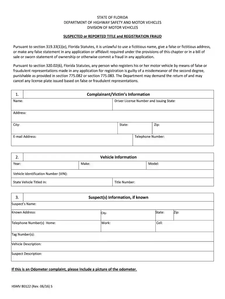 florida reported form Preview on Page 1
